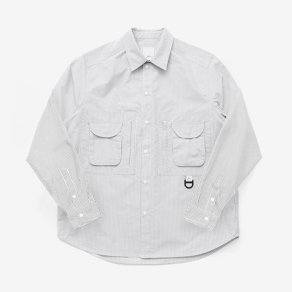 CAYL ケイル Double Pocket Hiker Shirts Grey Stripe
